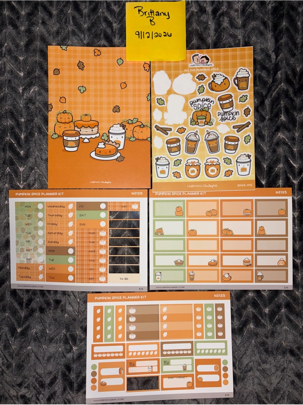 Hubman + Chubgirl Pumpkin Spice Planner Sticker Kit – Orange & Green